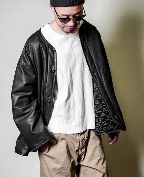 C-WORKS(シーワークス)～"Lin" Leather Liner Jacket Black～