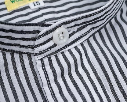 WORKERS(ワーカーズ)～Band Collar Shirt Stripe Poplin～