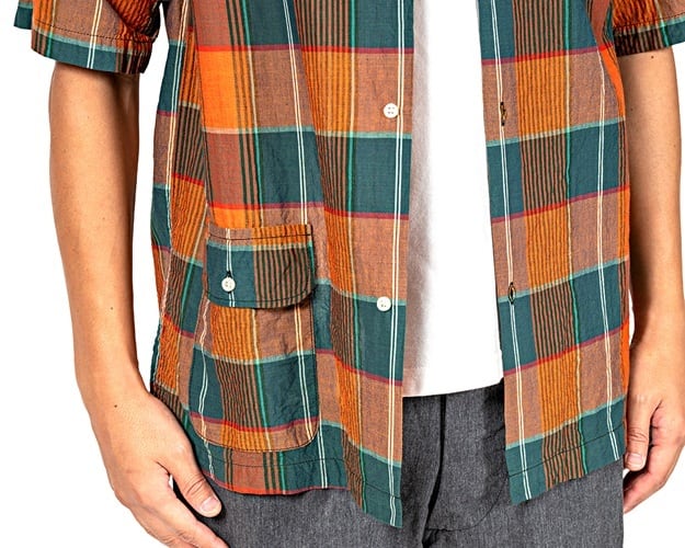 WORKERS(ワーカーズ)～Open Collar Shirt, Orange Madras～