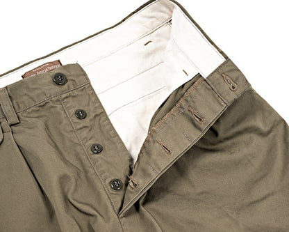 WORKERS(ワーカーズ)～Officer Trousers, 2 Tuck, 8 oz Hunter Green Chino～