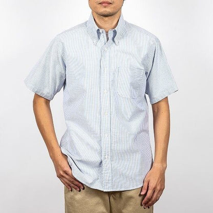WORKERS(ワーカーズ)～Short Sleeve BD, Blue Stripe Supima OX～