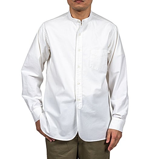 WORKERS(ワーカーズ)～Band Collar Shirt, Supima OX, White～