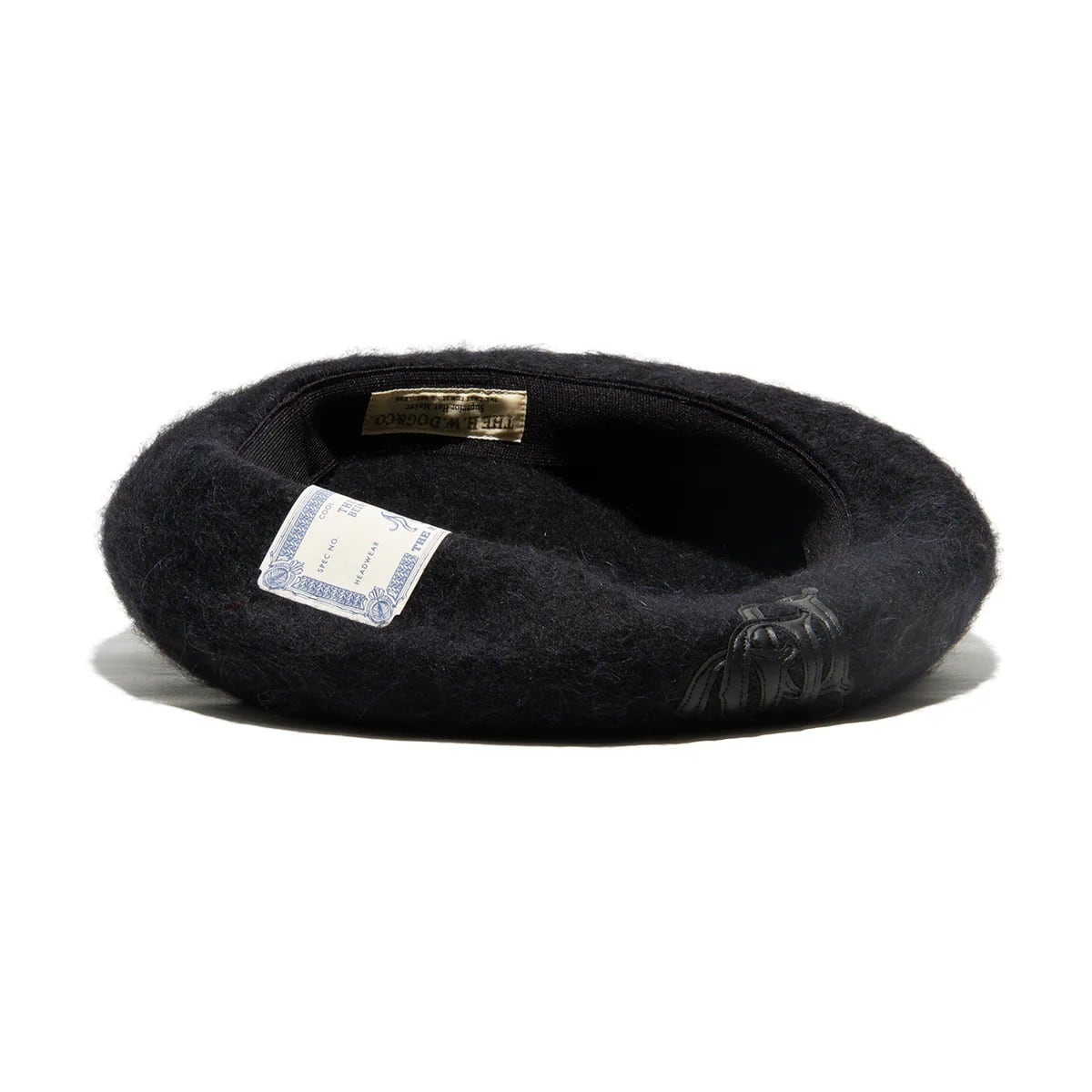 THE H.W.DOG & Co. (ドッグアンドコー) ～LEATHER WAPPEN FLUFFY BERET - Black～