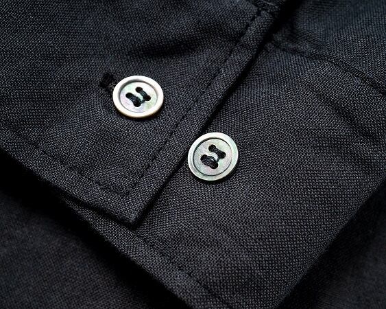 WORKERS(ワーカーズ)～Open Collar Shirt, Charcoarl Linen Cotton～