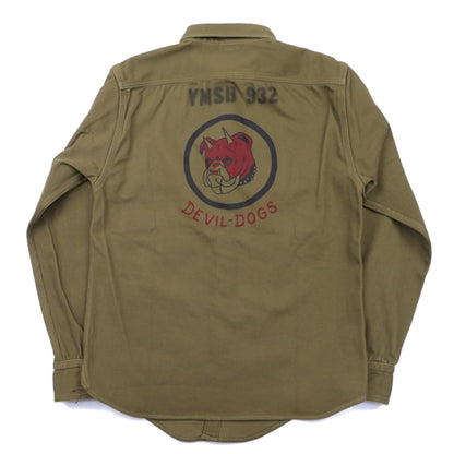 FREEWHEELERS(フリーホイーラーズ)～"TEUFELHUND" Gemsa WORK SHIRT KHAKI OLIVE～