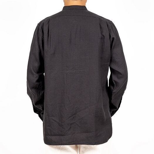 WORKERS(ワーカーズ)～Band Collar Shirt, Black Linen～