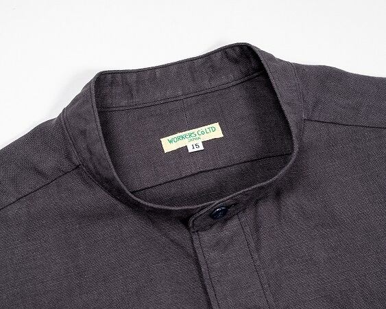 WORKERS(ワーカーズ)～Band Collar Shirt, Black Linen～