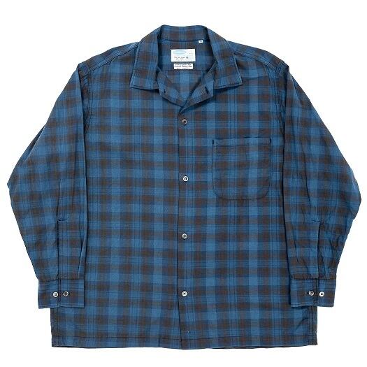 WORKERS(ワーカーズ)～Open Collar Shirt, Indigo Madras～
