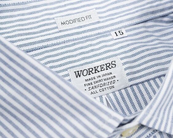 WORKERS(ワーカーズ)～Modified Wide Spread Shirt, Stripe Supima OX～