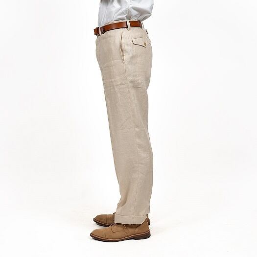 WORKERS(ワーカーズ)～IVY Trousers, French Linen Herringbone, Ecru～