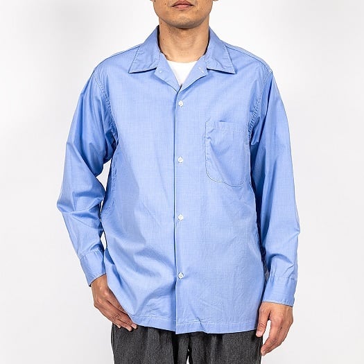 WORKERS(ワーカーズ)～Open Collar Shirt, Blue Broadcloth～