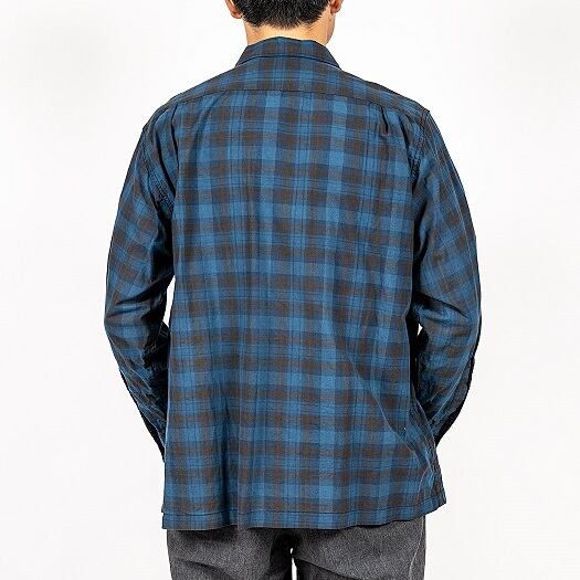 WORKERS(ワーカーズ)～Open Collar Shirt, Indigo Madras～