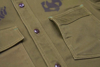 FREEWHEELERS(フリーホイーラーズ)～"TEUFELHUND" Gemsa WORK SHIRT KHAKI OLIVE～