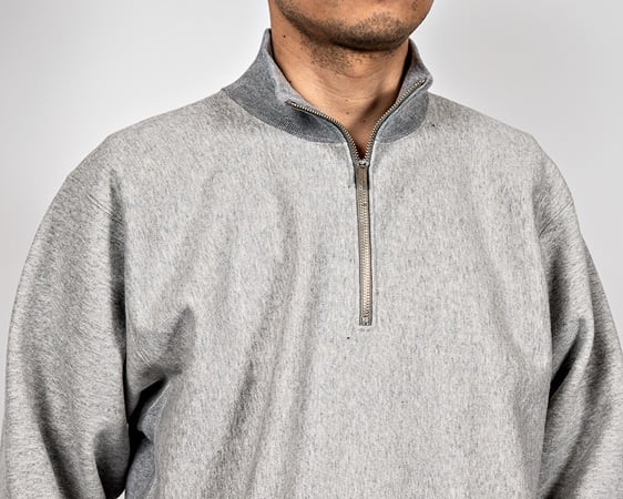 WORKERS(ワーカーズ) Trico Tag Sweat, Half Zip, Grey～