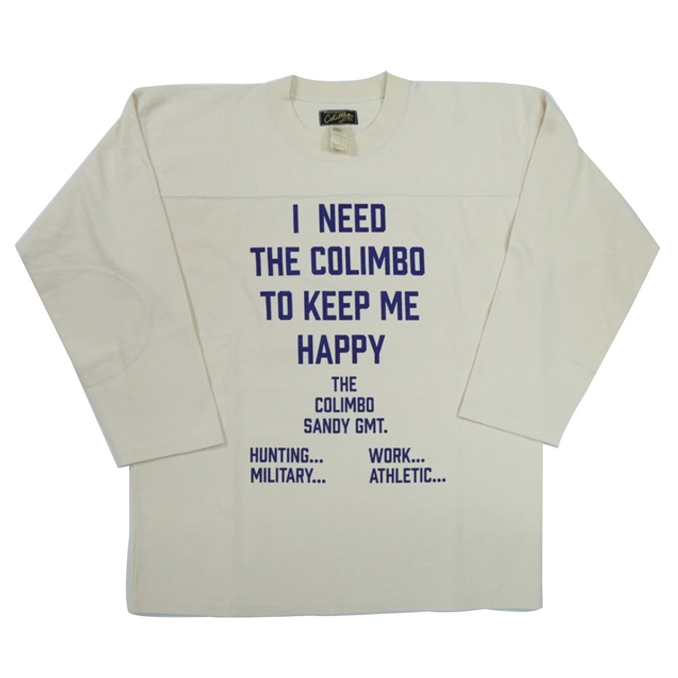 COLIMBO(コリンボ)～Yonkers Football Tee "HAPPINESS SLOGAN"～
