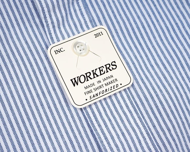 WORKERS(ワーカーズ)～Band Collar Shirt, Supima OX, Stripe～