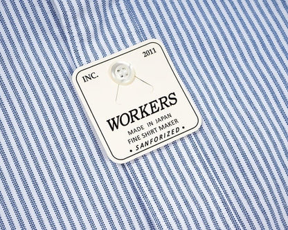 WORKERS(ワーカーズ)～Band Collar Shirt, Supima OX, Stripe～