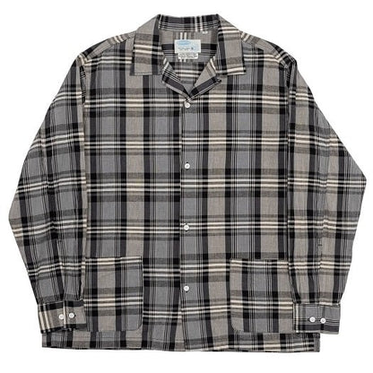 WORKERS(ワーカーズ)～Open Collar Shirt, Grey Madras～