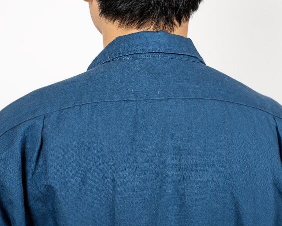 WORKERS(ワーカーズ)～Open Collar Shirt, Indigo Linen～