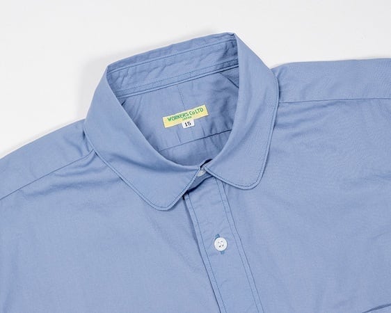 WORKERS(ワーカーズ)～Round Collar Shirt, Poplin, Blue Grey～