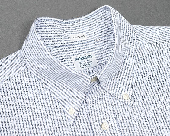WORKERS(ワーカーズ)～Short Sleeve BD, Blue Stripe Supima OX～