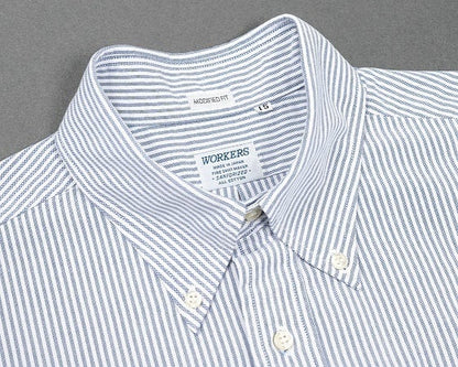 WORKERS(ワーカーズ)～Short Sleeve BD, Blue Stripe Supima OX～