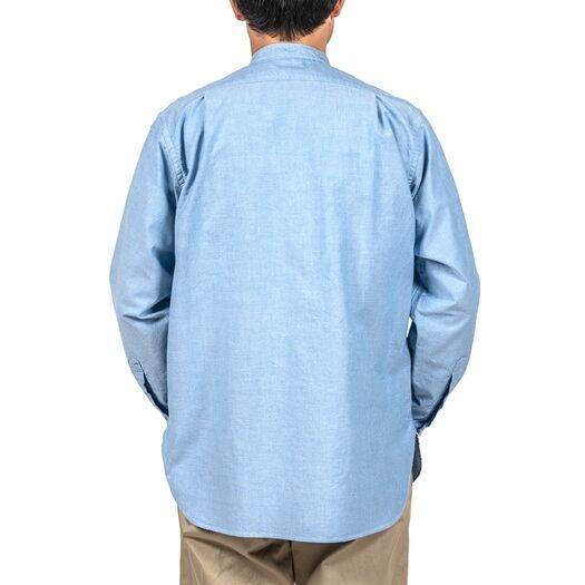 WORKERS(ワーカーズ)～Band Collar Shirt, Supima OX, Blue Pale～