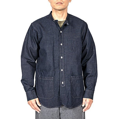 WORKERS(ワーカーズ)～Band Collar Shirt, Indigo Cotton Linen～