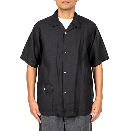 WORKERS(ワーカーズ)～Open Collar Shirt, Black Linen～