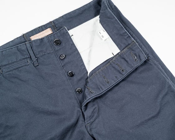 WORKERS(ワーカーズ)～Officer Trousers Slim, Type 2 8oz Light Chino Navy～