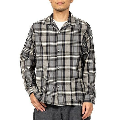 WORKERS(ワーカーズ)～Open Collar Shirt, Grey Madras～