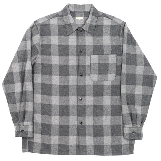 【WORKERS】Open Collar Shirt, Cotton Wool Flannel, Check