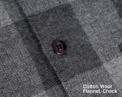 【WORKERS】Open Collar Shirt, Cotton Wool Flannel, Check
