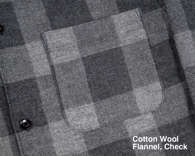 【WORKERS】Open Collar Shirt, Cotton Wool Flannel, Check