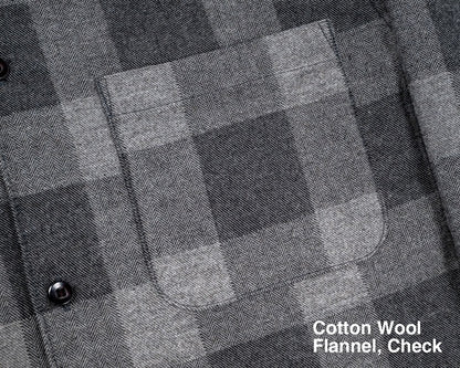【WORKERS】Open Collar Shirt, Cotton Wool Flannel, Check