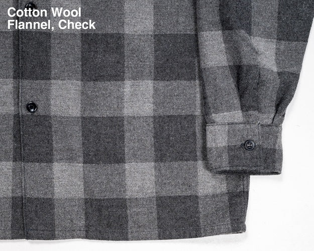 【WORKERS】Open Collar Shirt, Cotton Wool Flannel, Check