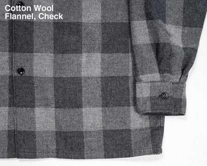 【WORKERS】Open Collar Shirt, Cotton Wool Flannel, Check