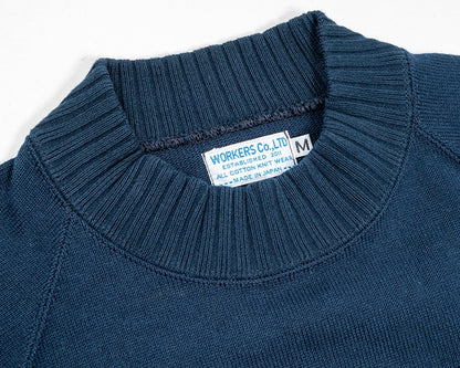 【WORKERS】Raglan Cotton Sweater Navy