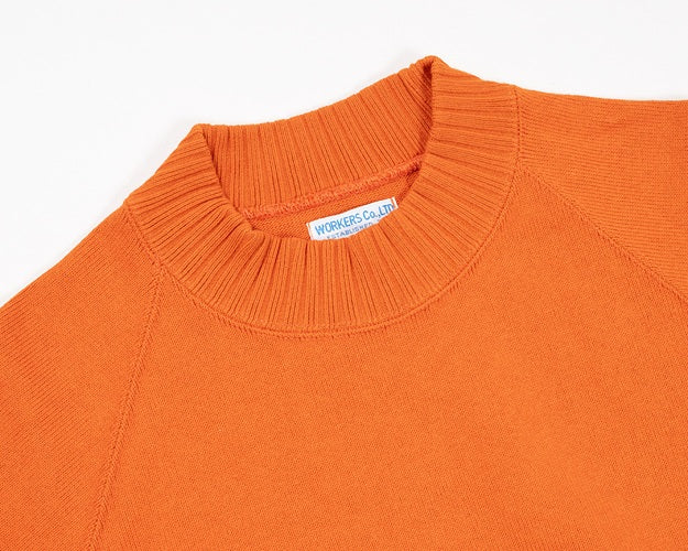 【WORKERS】Raglan Cotton Sweater Orange