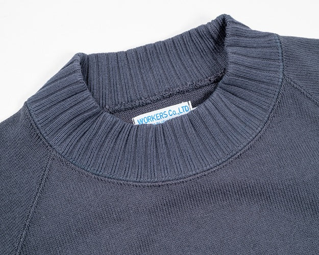 【WORKERS】Raglan Cotton Sweater Fade Black