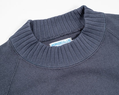 【WORKERS】Raglan Cotton Sweater Fade Black