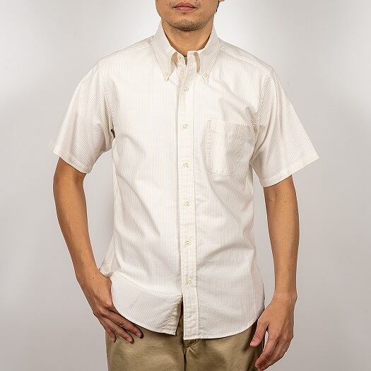 WORKERS(ワーカーズ)～Short Sleeve BD, Ecru Stripe Supima OX～