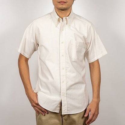 WORKERS(ワーカーズ)～Short Sleeve BD, Ecru Stripe Supima OX～