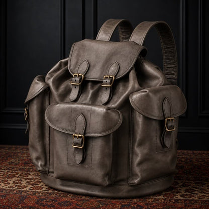 VASCO(ヴァスコ)～LEATHER ARMY RUCKSACK GRAY～