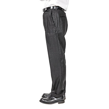 WORKERS(ワーカーズ)～Moonglow Trousers 21, French Linen Herringbone, Black～
