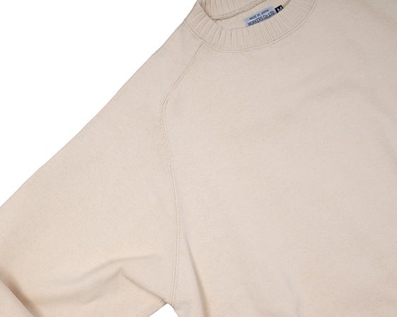 WORKERS(ワーカーズ)～Cotton Saddle Shoulder Sweater, White～