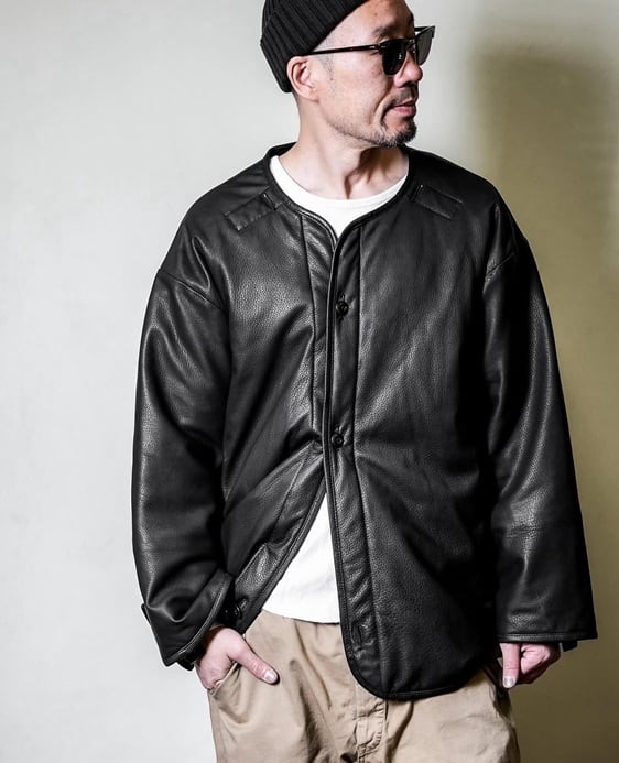 C-WORKS(シーワークス)～"Lin" Leather Liner Jacket Black～