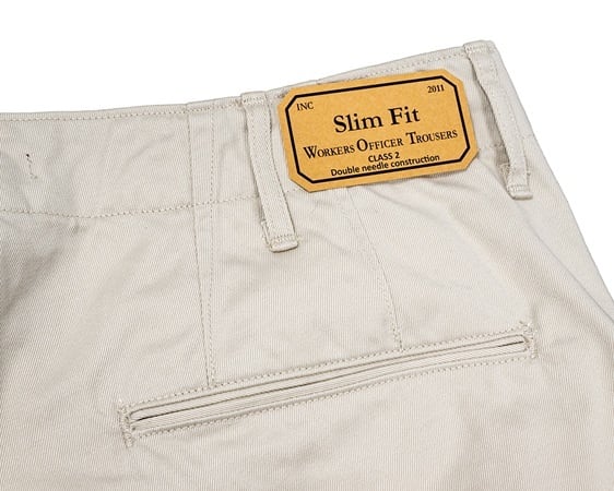 WORKERS(ワーカーズ)～Officer Trousers Slim Type2, Pearl White Chino～