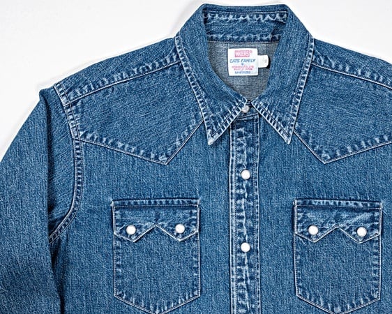 WORKERS(ワーカーズ)～Cats Family Western Shirt, 9.5 oz Indigo Denim, Washed～