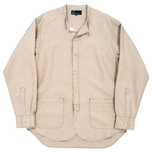 WORKERS(ワーカーズ)～Band Collar Shirt, Ecru Linen～